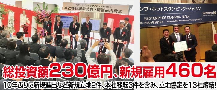 総投資額230億円、新規雇用460名