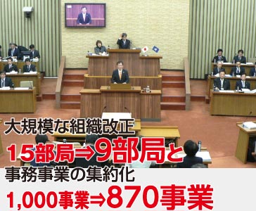大規模な組織改正 15部局→9部局