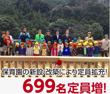 保育園の新設・改築により699名定員増