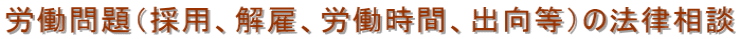 労働問題（採用、解雇、労働時間、出向等）の法律相談