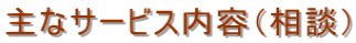 主なサービス内容（相談）